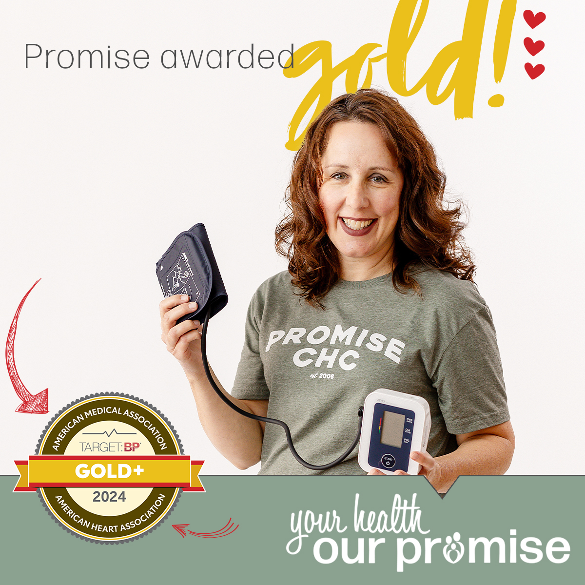 Promise awarded Gold+ award from American Heart Association | Promise Community Health Center in Sioux Center, Iowa | Federally Qualified Health Center serving Rock Valley, Hull, Boyden, Sheldon, LeMars, Rock Rapids, Hawarden, Orange City, Alton, Granville, Hospers, Ireton Iowa