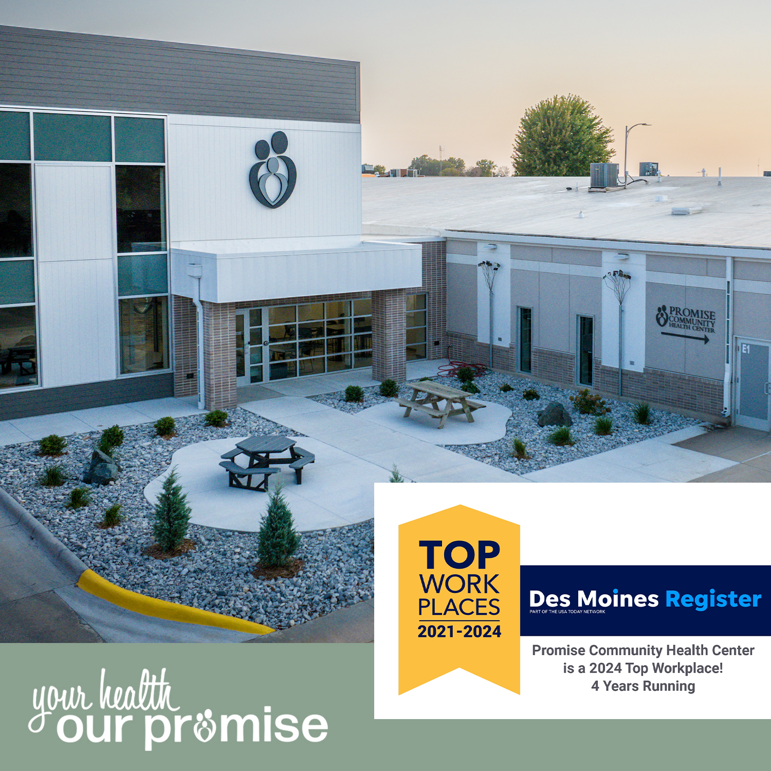 Promise Community Health Center in Sioux Center, Iowa is a 2024 Top Work Place | Promise Community Health Center in Sioux Center, Iowa | Federally Qualified Health Center serving Rock Valley, Hull, Boyden, Sheldon, LeMars, Rock Rapids, Hawarden, Orange City, Alton, Granville, Hospers, Ireton Iowa