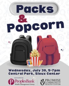Packs and Popcorn Event with People's Weath Management | Free backpacks for school aged kids | Promise Community Health Center
