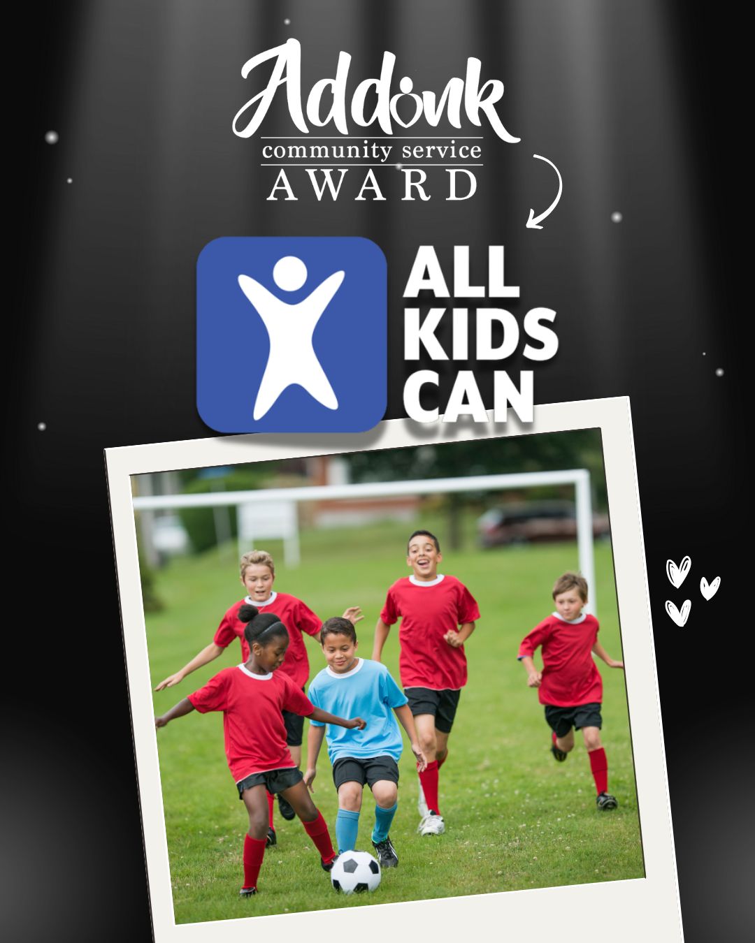 Addink Community Service Award from Promise Community Health Center - All Kid's Can Organization, Melanie Cleveringa